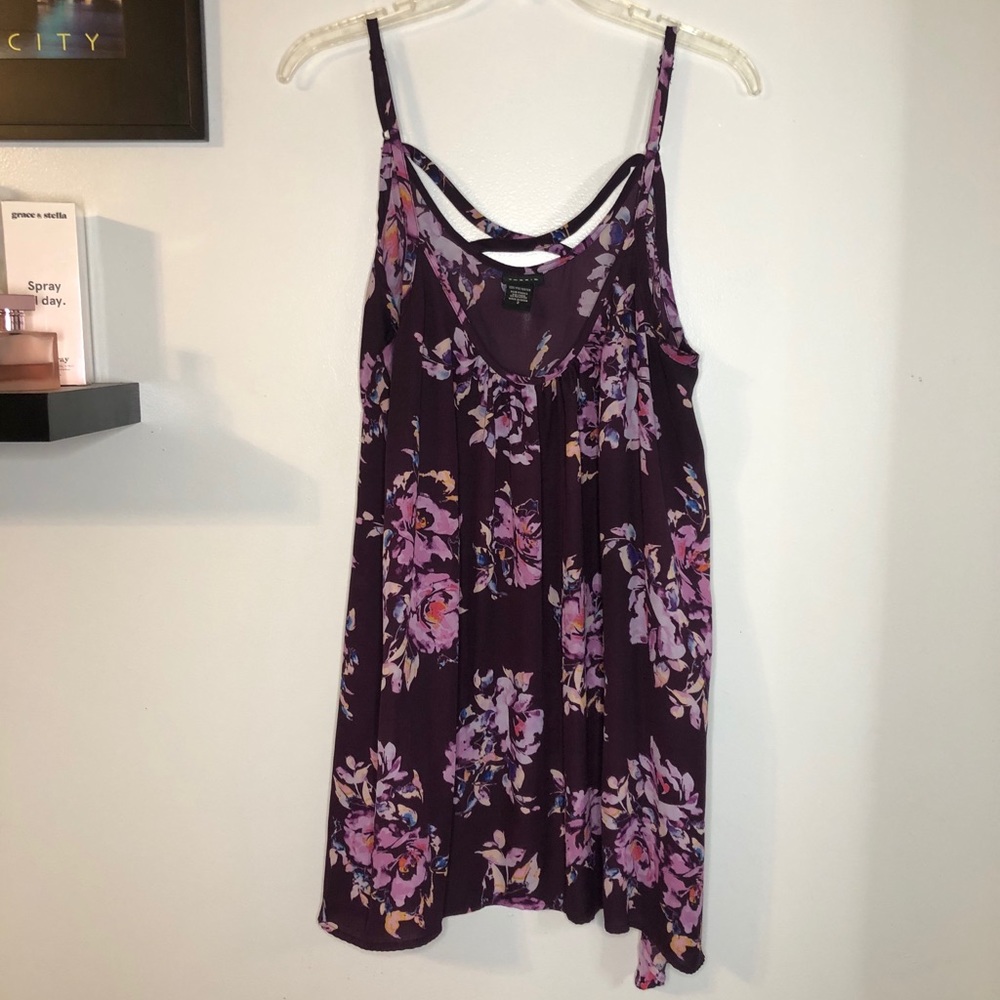 Purple blouse with flowers